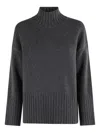 Barbour Turtleneck Ribbed Jumper In Gray