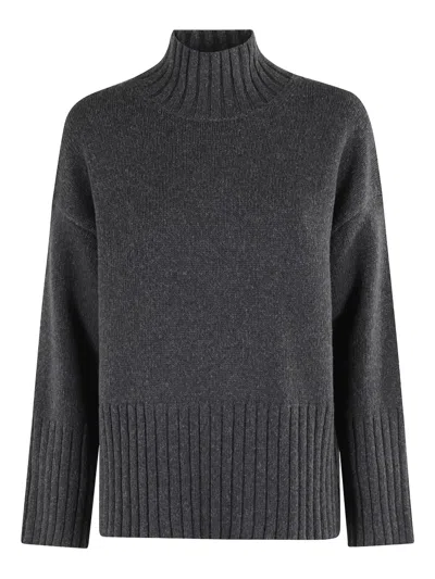 Barbour Turtleneck Ribbed Jumper In Gray