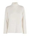Barbour Turtleneck Ribbed Sweater In White