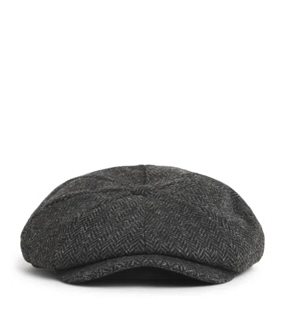 Barbour Tweed Fyne Bakerboy Cap In Grey