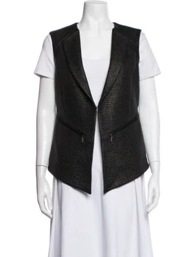 Pre-owned Barbour Tweed Pattern Vest In Black