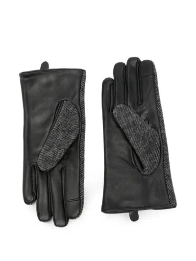 Barbour Tweed-effect Leather-trim Gloves In Multi