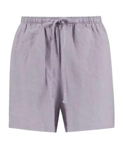 Barbour Twill Cotton Shorts In Purple