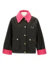 Barbour Two-tone Cotton Jacket In Black