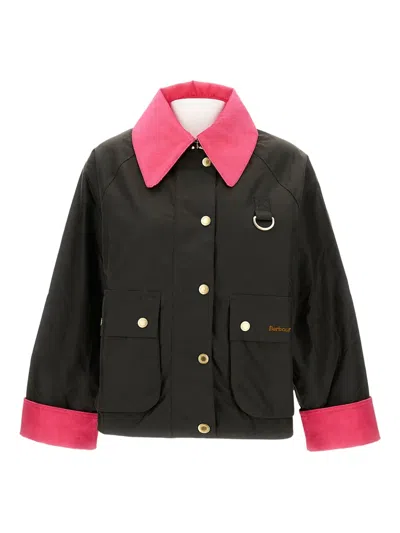 Barbour Two-tone Cotton Jacket In Black