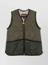 Barbour Two-tone Quilted Sleeveless Vest In Black