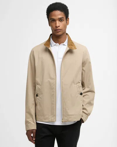 Barbour Tyneside Corduroy-collar Funnel-neck Jacket In Black