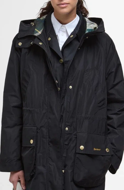 BARBOUR BARBOUR UNA SHOWERPROOF WATER RESISTANT HOODED RAINCOAT