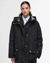 Barbour Funnel Neck Drawstring Long-sleeved Jacket In Black
