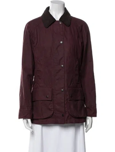 Pre-owned Barbour Utility Jacket In Burgundy