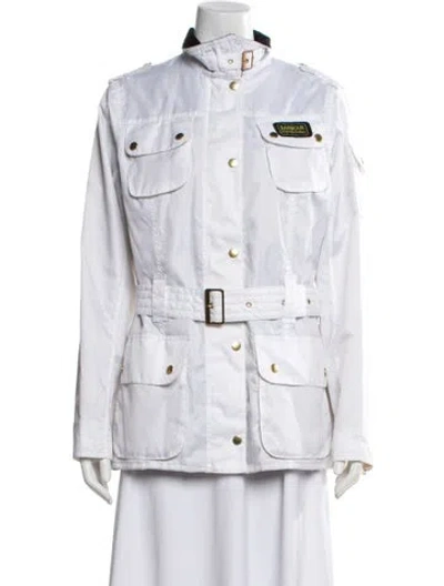 Pre-owned Barbour Utility Jacket In White