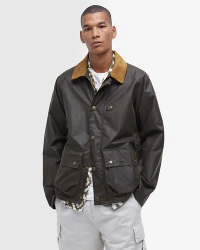 Barbour Utility Spey Mens Wax Jacket In Brown