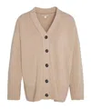Barbour V-neck Button-up Cardigan In Nude