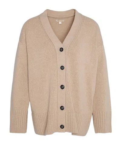 Barbour V-neck Button-up Cardigan In Nude