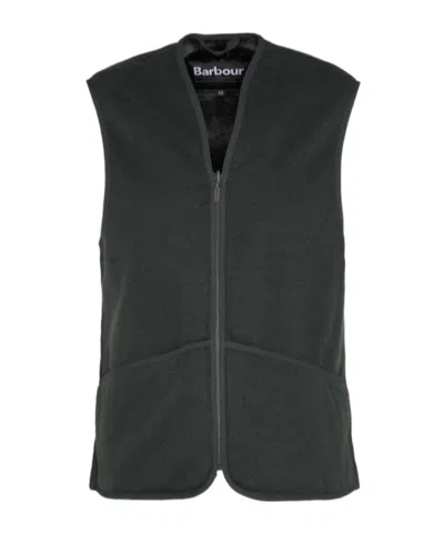 Barbour V-neck Quilted Vest In Light Green
