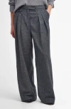 Barbour Veronica Pleated Front Wide Leg Pants In Gray
