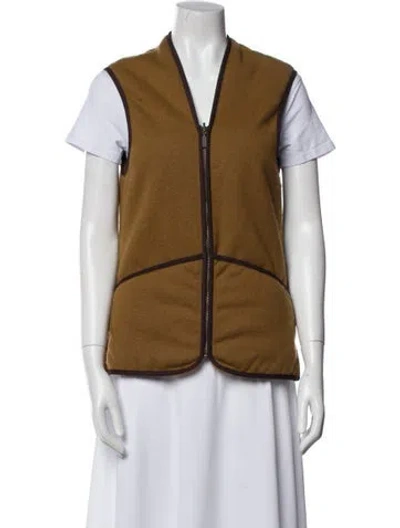 Pre-owned Barbour Vest In Brown