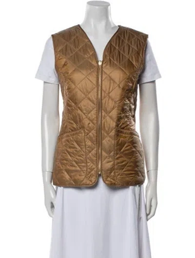 Pre-owned Barbour Vest In Brown