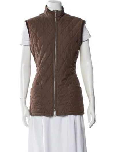Pre-owned Barbour Vest In Brown