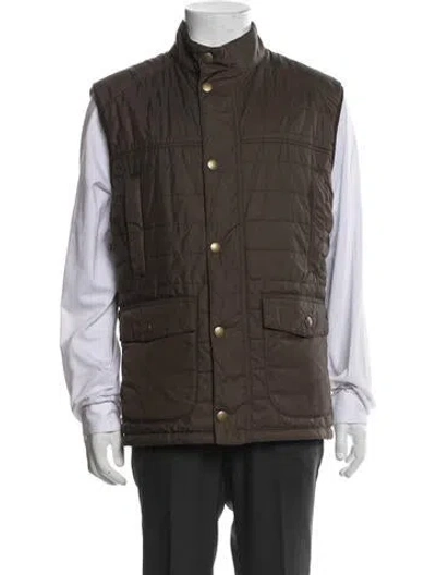 Pre-owned Barbour Vest In Brown