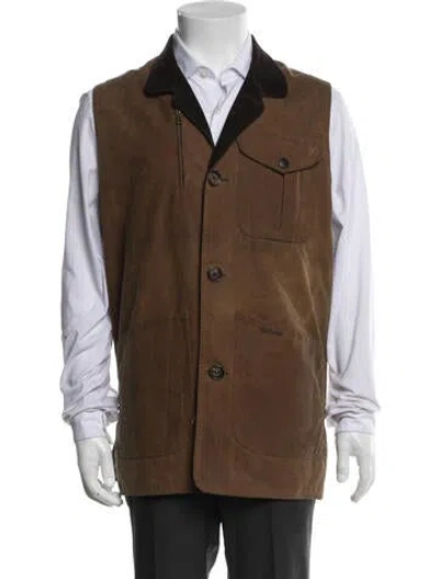 Pre-owned Barbour Vest In Brown