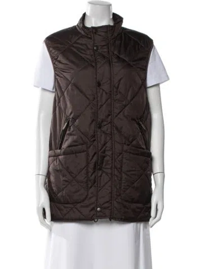 Pre-owned Barbour Vest In Brown