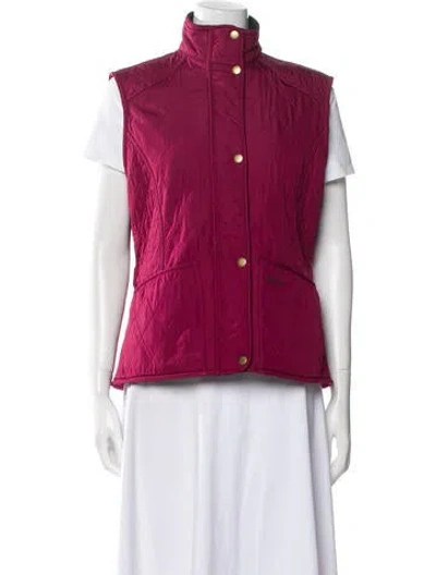 Pre-owned Barbour Vest In Burgundy