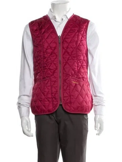 Pre-owned Barbour Vest In Burgundy