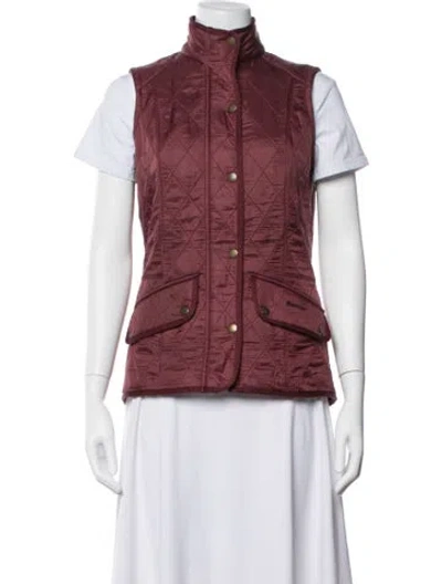 Pre-owned Barbour Vest In Burgundy