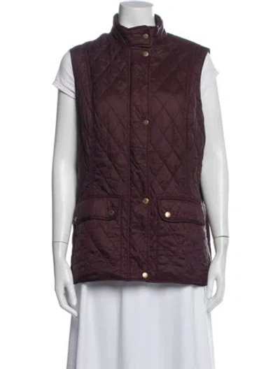 Pre-owned Barbour Vest In Burgundy