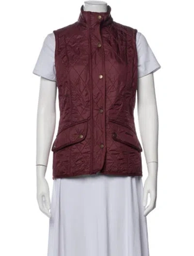 Pre-owned Barbour Vest In Burgundy