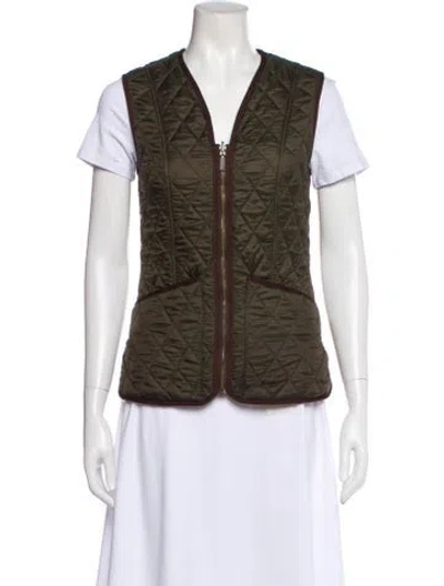Pre-owned Barbour Vest In Green