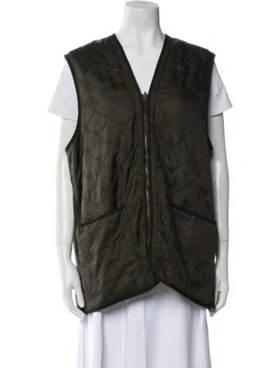 Pre-owned Barbour Vest In Green