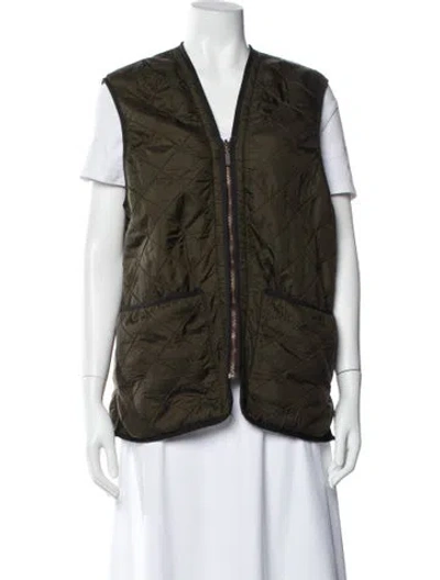 Pre-owned Barbour Vest In Green