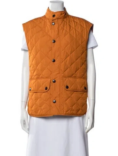 Pre-owned Barbour Vest In Orange