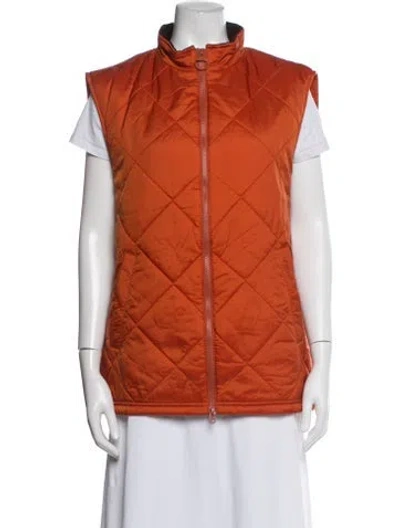 Pre-owned Barbour Vest In Orange