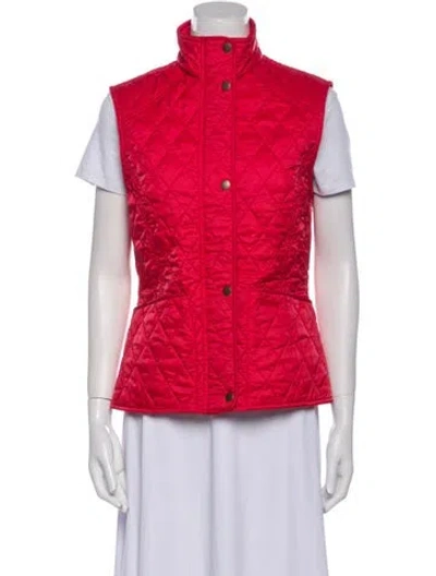 Pre-owned Barbour Vest In Red