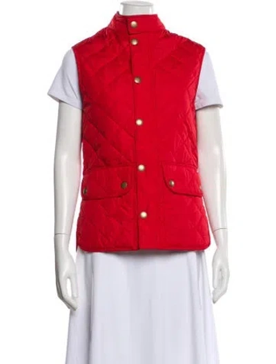 Pre-owned Barbour Vest In Red
