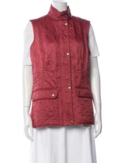Pre-owned Barbour Vest In Red