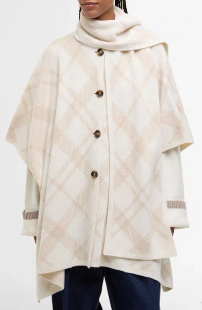 Barbour Vienna Wool Blend Sweater Cape In White