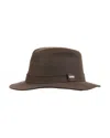 Barbour Vintage Bushman Waxed Cotton Hat In Brown