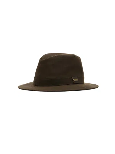 Barbour Vintage Wax Bushman Hat In Green