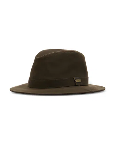 Barbour Vintage Waxed Canvas Bushman Hat In Green