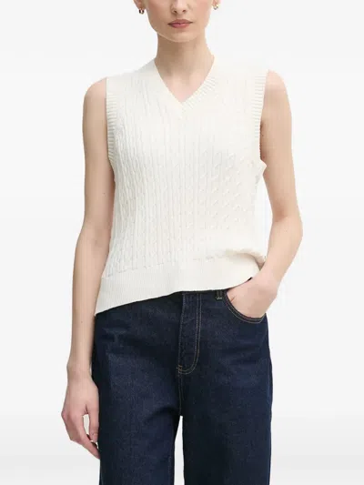 Barbour Pullunder Mit V-ausschnitt In White