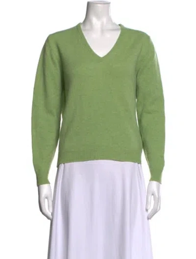 Pre-owned Barbour V-neck Sweater In Green