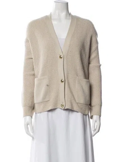 Pre-owned Barbour V-neck Sweater In Neutral
