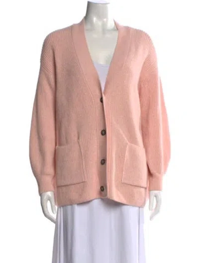 Pre-owned Barbour V-neck Sweater In Pink
