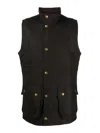 Barbour Dark Green Sleeveless Vest In Black