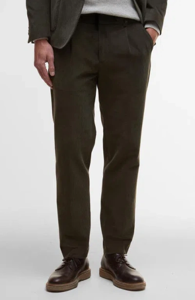 Barbour Wallington Pleated Stretch Corduroy Suit Pants In Green