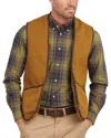 Barbour Sleeveless Tailored Jacket With Textured Fabric And Contrasting Trim In Brown